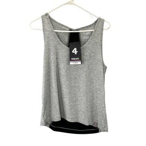 FourLaps Four Laps Surge Tank Grey Heather size XS Flowy Athletic Mesh Panel NWT